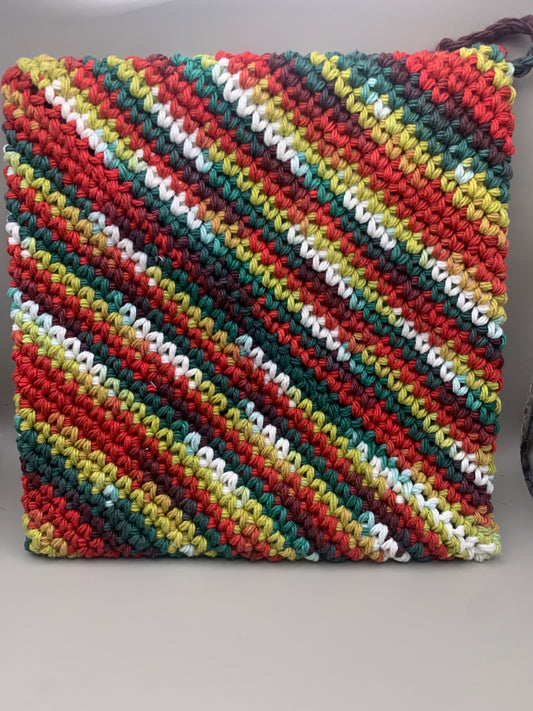 Crocheted pot holder