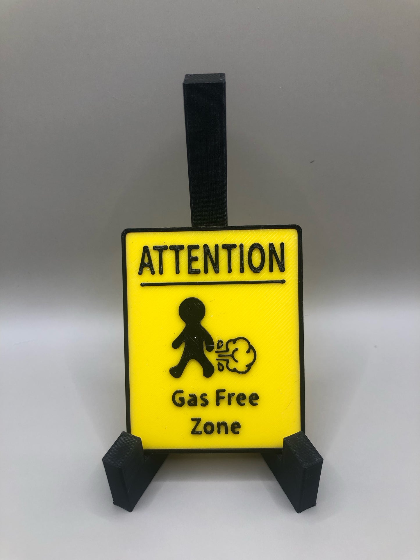 “Gas Free Zone” sign